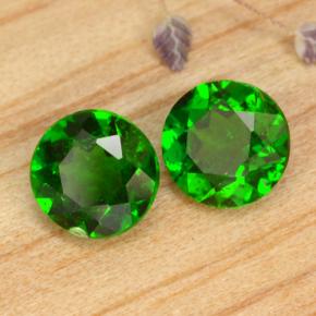 1.03 ctw Green Chrome Diopside Stones, Natural Chrome Diopside in Round Facet Shape for Sale