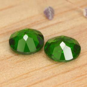 Chrome Diopside Gemstones in 5.1 mm Size for Sale, Chrome Diopside Stones in Green Color