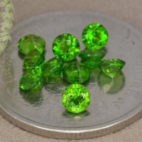 1.37 ctw Green Chrome Diopside Stones, Natural Chrome Diopside in Round Facet Shape for Sale