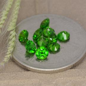 1.23 ctw Green Chrome Diopside Gemstones, Chrome Diopside Gems in Round Facet Shape for Sale.