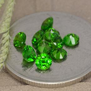 1.23 ctw Green Chrome Diopside Stones, Natural Chrome Diopside in Round Facet Shape for Sale