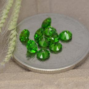 Chrome Diopside Gemstones in 3 mm (calibrated) Size for Sale, Chrome Diopside Stones in Green Color