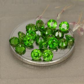 Medium-Dark Green Chrome Diopside Gem - 0.1ct Round Facet (ID: 479991)
