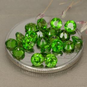 2.89 ctw Green Chrome Diopside Stones, Natural Chrome Diopside in Round Facet Shape for Sale