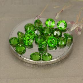 Chrome Diopside Gemstones in 3.2 mm Size for Sale, Chrome Diopside Stones in Medium-Dark Green Color