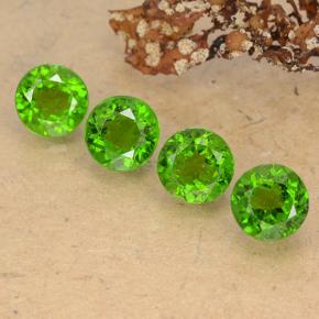 2.32 ctw Green Chrome Diopside Gemstones, Chrome Diopside Gems in Round Facet Shape for Sale.