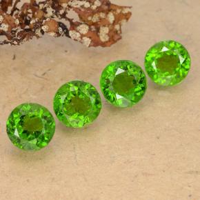 2.32 ctw Green Chrome Diopside Stones, Natural Chrome Diopside in Round Facet Shape for Sale
