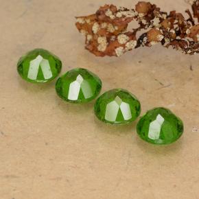Chrome Diopside Gemstones in 5 mm (calibrated) Size for Sale, Chrome Diopside Stones in Green Color
