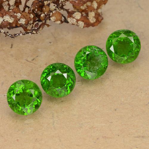 2.53 ctw Green Chrome Diopside Stones, Natural Chrome Diopside in Round Facet Shape for Sale