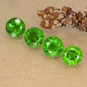Medium-Dark Green Chrome Diopside Gem - 0.6ct Round Facet (ID: 488932)