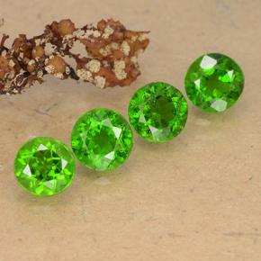 2.27 ctw Green Chrome Diopside Stones, Natural Chrome Diopside in Round Facet Shape for Sale