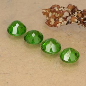 Chrome Diopside Gemstones in 5 mm (calibrated) Size for Sale, Chrome Diopside Stones in Medium-Dark Green Color