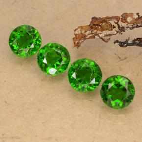 2.21 ctw Green Chrome Diopside Gemstones, Chrome Diopside Gems in Round Facet Shape for Sale.