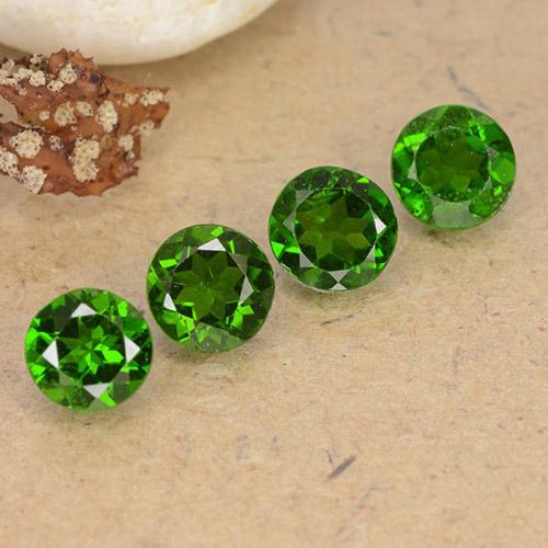 1.93 ctw Green Chrome Diopside Stones, Natural Chrome Diopside in Round Facet Shape for Sale