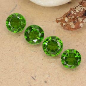 2.09 ctw Green Chrome Diopside Gemstones, Chrome Diopside Gems in Round Facet Shape for Sale.