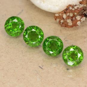 2.62 ctw Green Chrome Diopside Gemstones, Chrome Diopside Gems in Round Facet Shape for Sale.