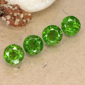 2.62 ctw Green Chrome Diopside Stones, Natural Chrome Diopside in Round Facet Shape for Sale