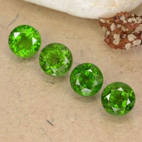 2.56 ctw Green Chrome Diopside Gemstones, Chrome Diopside Gems in Round Facet Shape for Sale.