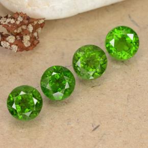 2.56 ctw Green Chrome Diopside Stones, Natural Chrome Diopside in Round Facet Shape for Sale
