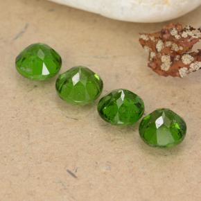 Chrome Diopside Gemstones in 5 mm (calibrated) Size for Sale, Chrome Diopside Stones in Medium-Dark Green Color