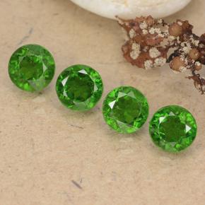 Vert éclatant Diopside Chrome gemme - 0.6ct Facette ronde (ID: 488970)