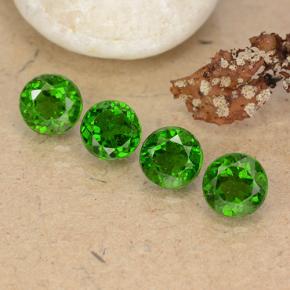 2.32 ctw Green Chrome Diopside Gemstones, Chrome Diopside Gems in Round Facet Shape for Sale.