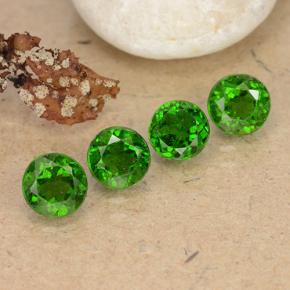 2.32 ctw Green Chrome Diopside Stones, Natural Chrome Diopside in Round Facet Shape for Sale
