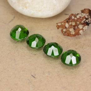 Chrome Diopside Gemstones in 5 mm (calibrated) Size for Sale, Chrome Diopside Stones in Medium-Dark Green Color