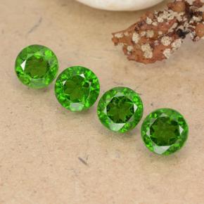 2.34 ctw Green Chrome Diopside Gemstones, Chrome Diopside Gems in Round Facet Shape for Sale.