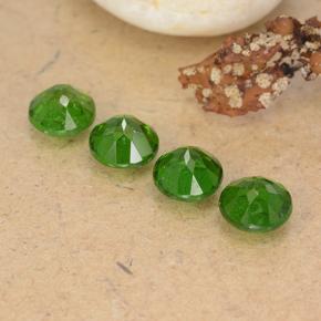 Chrome Diopside Gemstones in 5 mm (calibrated) Size for Sale, Chrome Diopside Stones in Medium-Dark Green Color