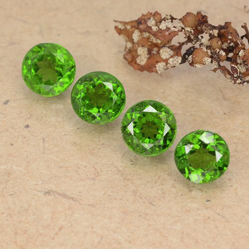 Medium-Dark Green Хром Диопсид Камень - 0.6ct Круглая Фасетная Огранка (ID: 488981)