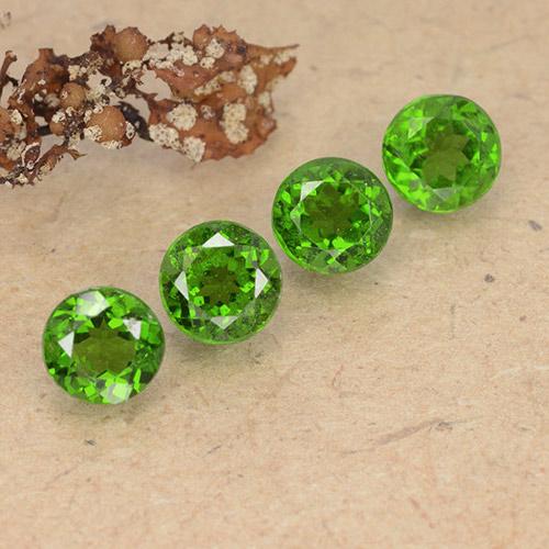 2.54 ctw Green Chrome Diopside Stones, Natural Chrome Diopside in Round Facet Shape for Sale