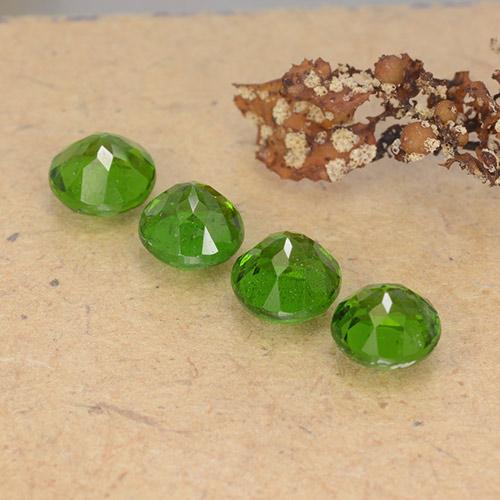 Chrome Diopside Gemstones in 4.8 mm Size for Sale, Chrome Diopside Stones in Medium-Dark Green Color