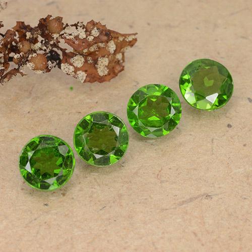 1.87 ctw Green Chrome Diopside Stones, Natural Chrome Diopside in Round Facet Shape for Sale