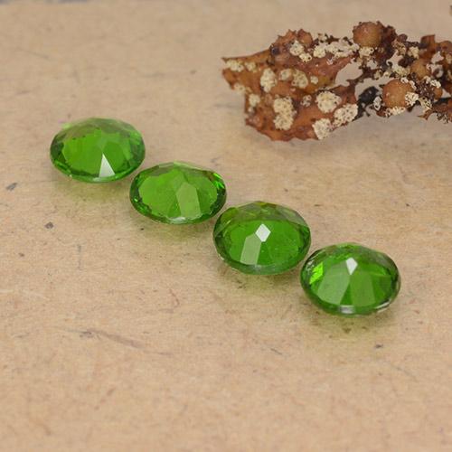 Chrome Diopside Gemstones in 5 mm (calibrated) Size for Sale, Chrome Diopside Stones in Medium-Dark Green Color