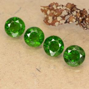 Vert foncé Diopside Chrome gemme - 0.6ct Facette ronde (ID: 488984)