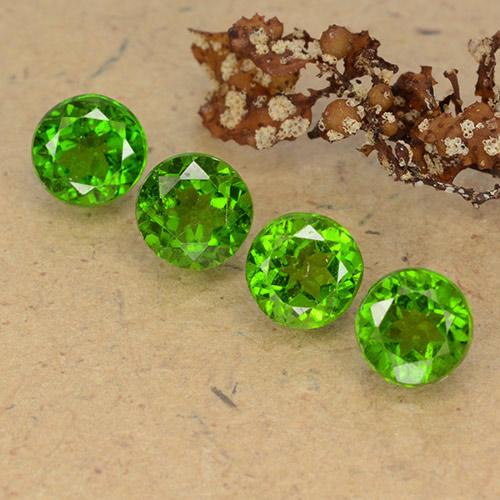 Medium-Dark Green Хром Диопсид Камень - 0.6ct Круглая Фасетная Огранка (ID: 488985)