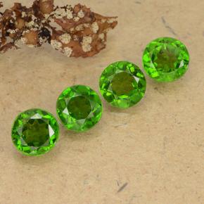 2.24 ctw Green Chrome Diopside Stones, Natural Chrome Diopside in Round Facet Shape for Sale