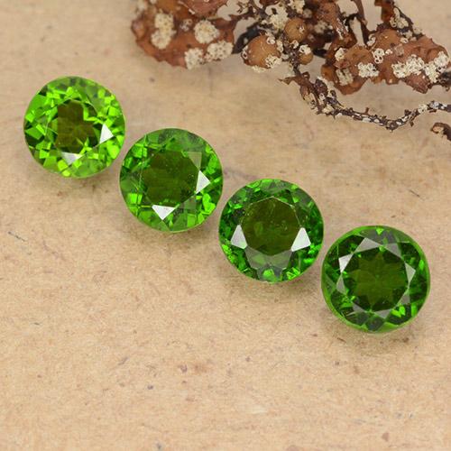 Medium-Dark Green Хром Диопсид Камень - 0.6ct Круглая Фасетная Огранка (ID: 489032)