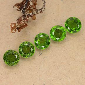 2.61 ctw Green Chrome Diopside Stones, Natural Chrome Diopside in Round Facet Shape for Sale