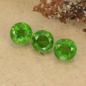 Medium-Dark Green Хром Диопсид Камень - 0.6ct Круглая Фасетная Огранка (ID: 489069)
