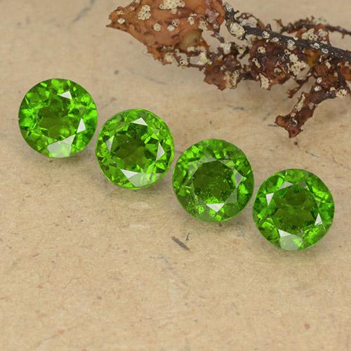 Medium-Dark Green Хром Диопсид Камень - 0.6ct Круглая Фасетная Огранка (ID: 489071)