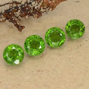 2.31 ctw Green Chrome Diopside Stones, Natural Chrome Diopside in Round Facet Shape for Sale