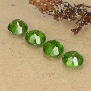 Chrome Diopside Gemstones in 5 mm (calibrated) Size for Sale, Chrome Diopside Stones in Dark Green Color