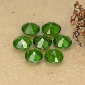 Chrome Diopside Gemstones in 5 mm (calibrated) Size for Sale, Chrome Diopside Stones in Green Color