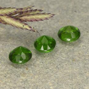 Chrome Diopside Gemstones in 3.5 mm (calibrated) Size for Sale, Chrome Diopside Stones in Green Color
