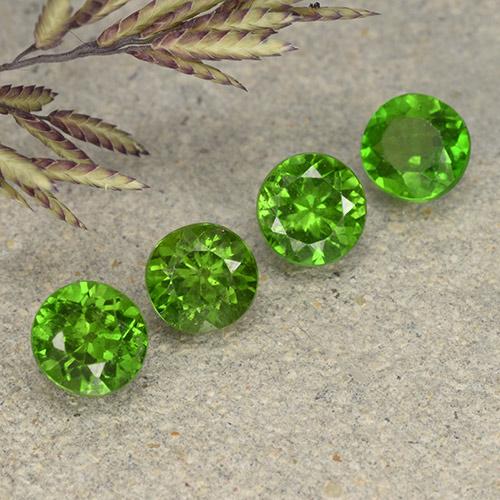 Ярко-зеленый Хром Диопсид Камень - 0.4ct Круглая Фасетная Огранка (ID: 490747)