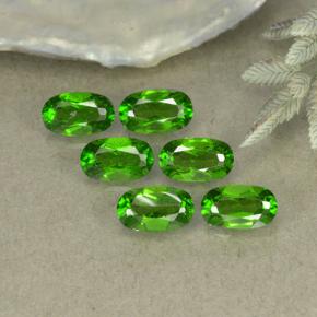 1.42 ctw Green Chrome Diopside Stones, Natural Chrome Diopside in Oval Facet Shape for Sale