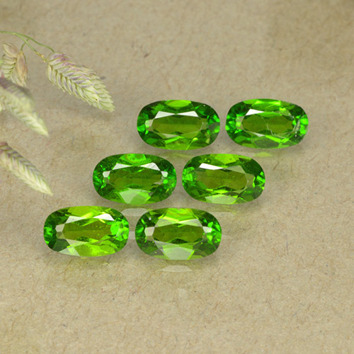 Medium-Dark Green Хром Диопсид Камень - 0.3ct Фасетный Овал (ID: 493739)