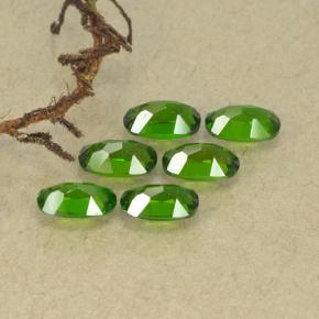 Chrome Diopside Gemstones in 5 x 3 mm (calibrated) Size for Sale, Chrome Diopside Stones in Medium-Dark Green Color